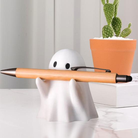 Милая подставка для ручек в виде привидения для стола, органайзер для карандашей на Хэллоуин, ручка в виде белого привидения