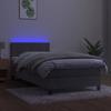 Vidaxl Łóżko Kontynentalne Z Materacem I Led, Szare 90X190 Cm, Aksamit