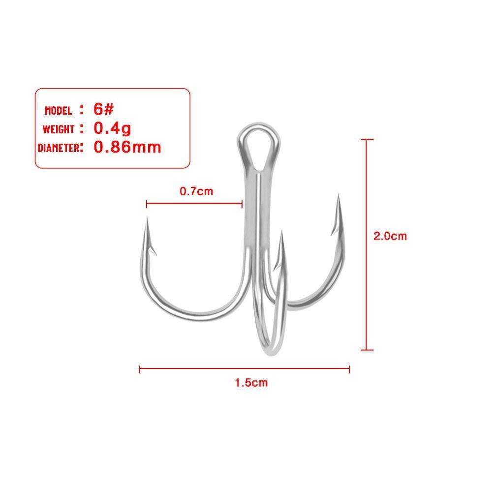 50 шт./набор Спортивные крючки с бородкой Заточенные тройные Джиговые Крючки из высокоуглеродистой стали Рыболовные снасти