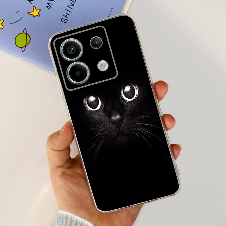For Xiaomi Poco X6 Pro 5G Case Cute Cat Butterfly Painted Cover Soft Silicone Phone Case For Xiaomi Poco X6 Pro PocoX6 5G Fundas