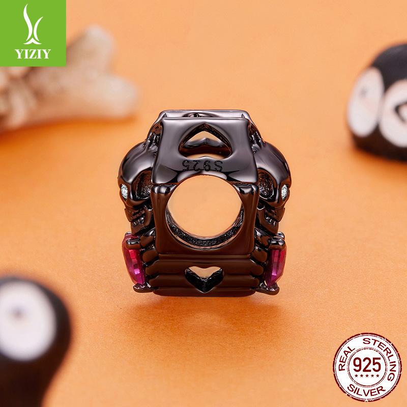 Хэллоуин Чем Сердце Череп Аксессуары для бисероплетения Забавный Фестиваль Посеребренный S925 Позолоченный Черный Бусины Бисероплетение