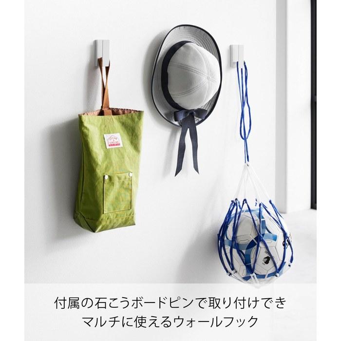 [Yamazaki] Wall Hook 3-Piece Set with Gypsum Board Pins & Wood Screws, White, 2.4 x 3 x 6.5cm (each) Tower Wall Hanger, Concealed Holes