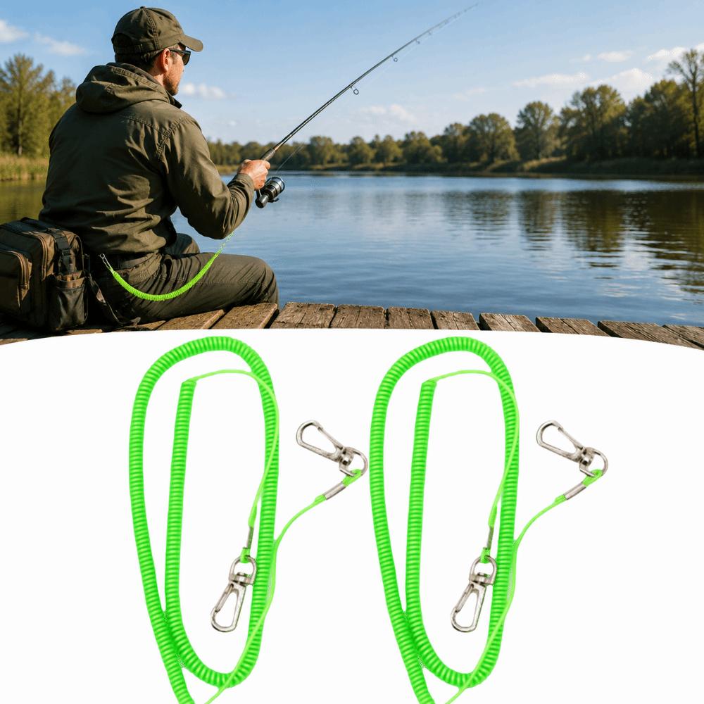 2PCS Retractable Fishing Rod Lanyard Rope with Detachable Buckle Fishing Lanyard Outdoor Fishing