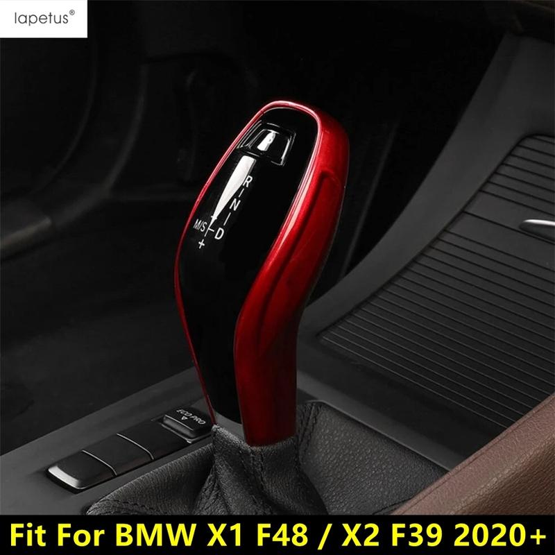 Car Gear Shift Knob Head Handle Decoration Cover Trim For BMW X1 F48 / X2 F39 Red / Carbon Fiber Accessories Interior