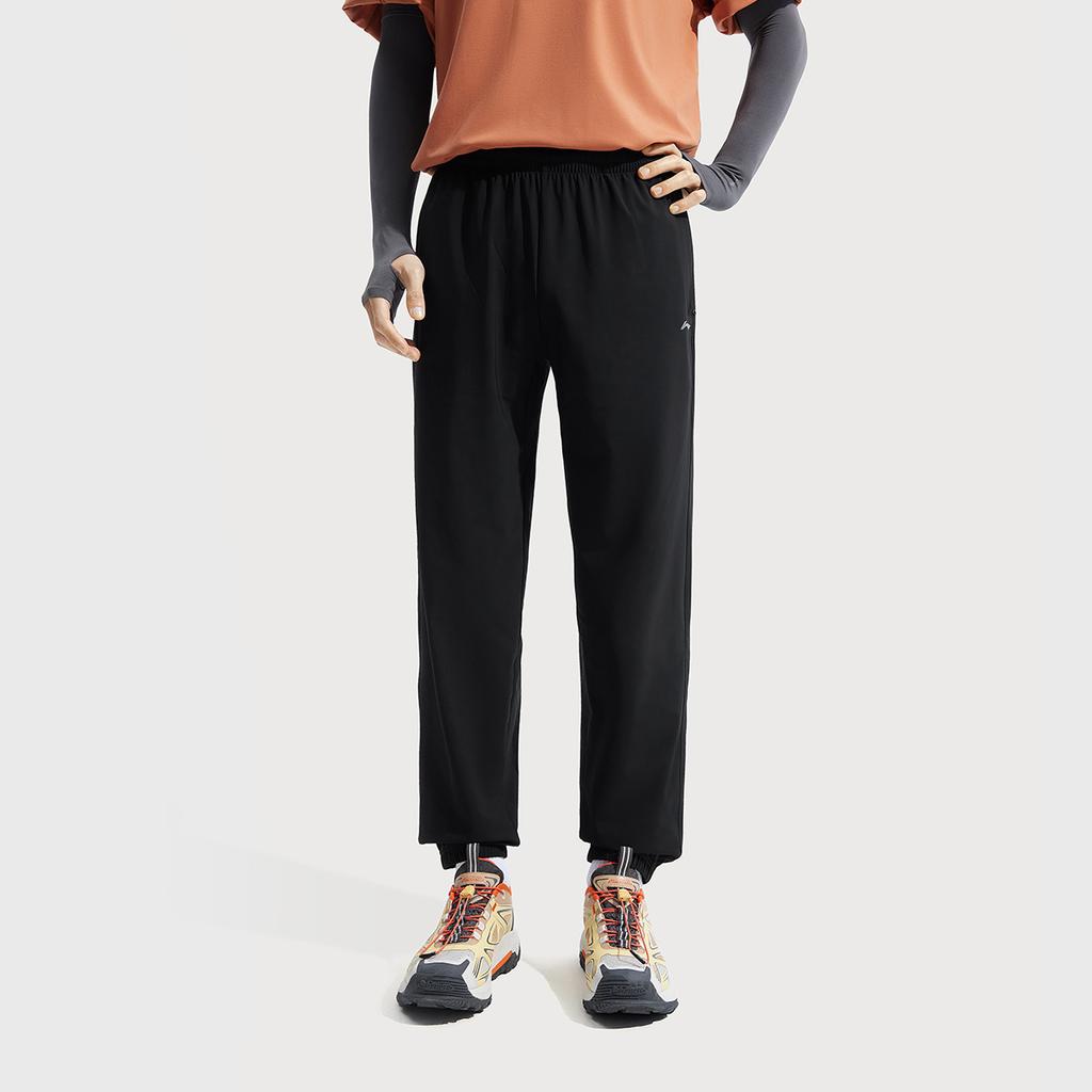 Li Ning Fitness Series Casual Solid Color Mid-Waist Ice Silk Quick-Dry Cool Comfortable Breathable Versatile Tapered Knitted Sports Pants AKYV177-4