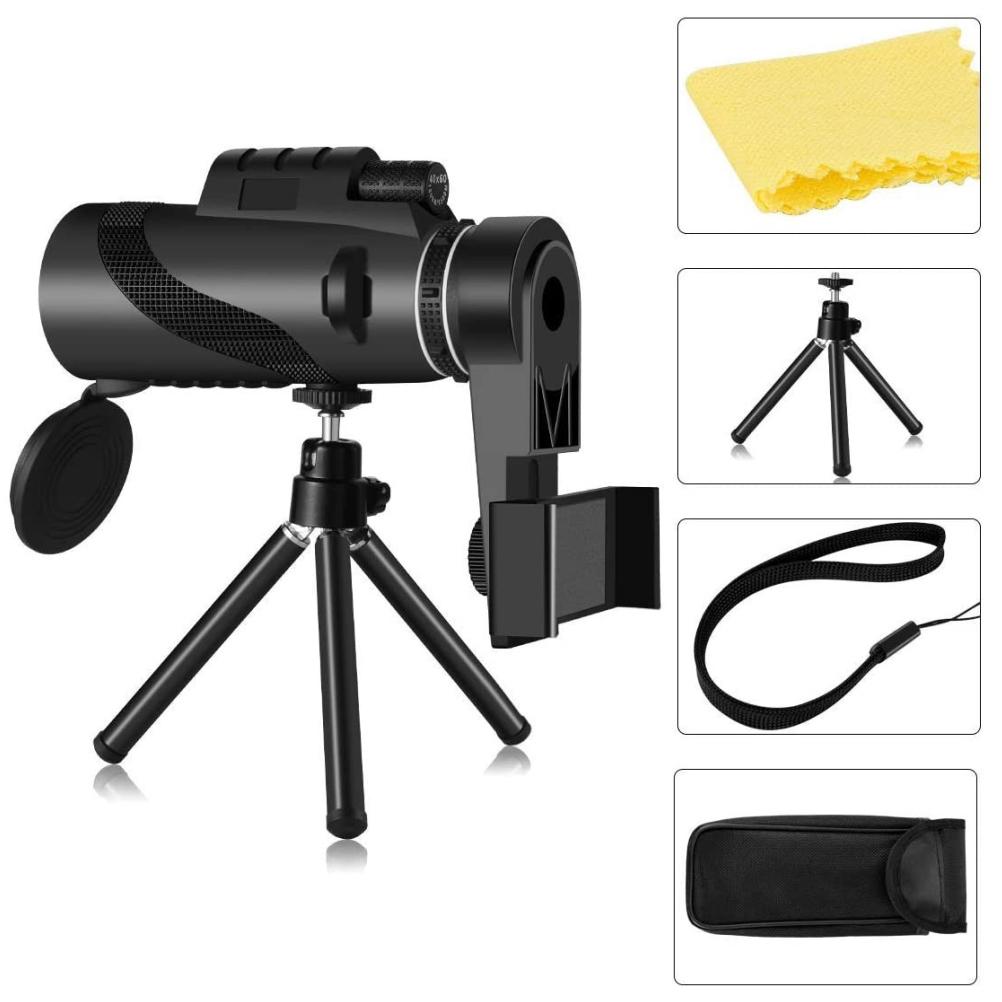 80X100 Monocular Telescope with Low Night Vision High Powered Monocular Scope for Birds Wildlife
