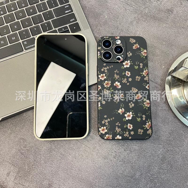 Цветочный чехол на весь экран подходит для iPhone15 мобильного телефона 14PROMAX всесторонний 13 противоударный 16/15 защитный чехол 17