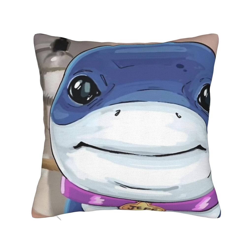 Подушка-чехол для подушки из мягкой ткани с изображением Джеффа Акулы-Земли, Подарок, Чехол для подушки, Домашний, Квадратный, 18"