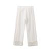 Fashion Style 2024 Autumn New Women's Mid-Waist Easiest for Match Linen Blended Crochet White Pants 4786262