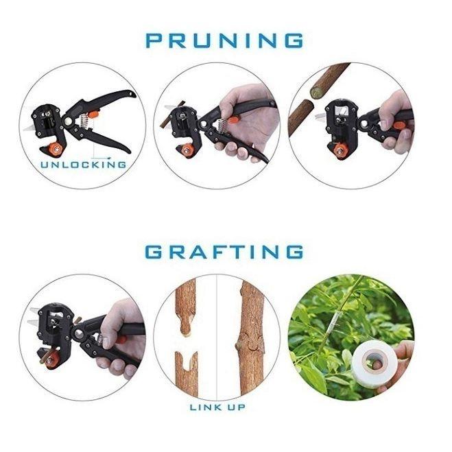 Ножницы для прививки, ножницы для вакцинации фруктовых деревьев, многофункциональный резак для бутонов, садовые инструменты с 3 лезвиями