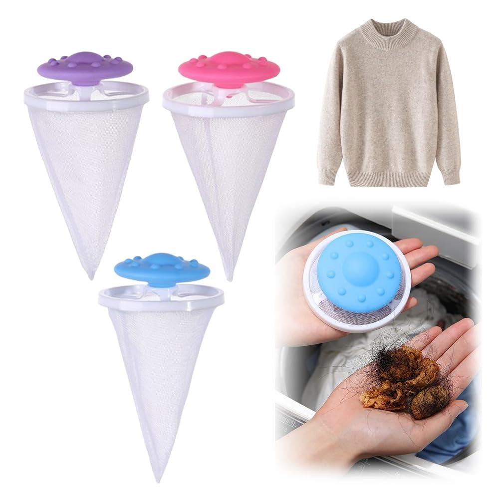 3 шт. Портативный чистящий шарик Сетчатый мешок Мешок-фильтр для стиральной машины Плавающая сетка для фильтрации волос Одежда