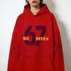 Europe and America Fashion 67 Print Hoodies Men Women Long Sleeve Pullover Casual Hoodies Sweatshirt Clothing
