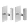 2Pcs Self Adhesive Robe Hanger Holder Stainless Steel Toilet Hanging Rack Bathroom Towel Hooks  Key