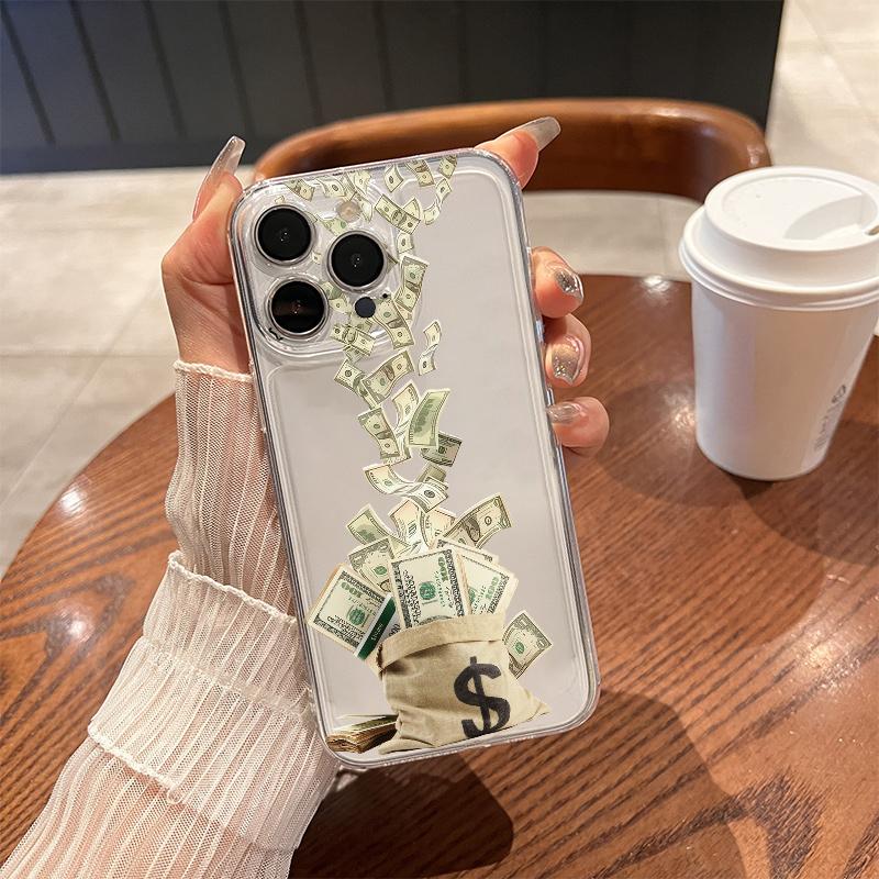 Чехол для телефона «Много денег» для iPhone 17 Air 16 15 14 13 12 11 Pro Max Plus Mini 8 7 Мягкий прозрачный чехол Fundas Аксессуар