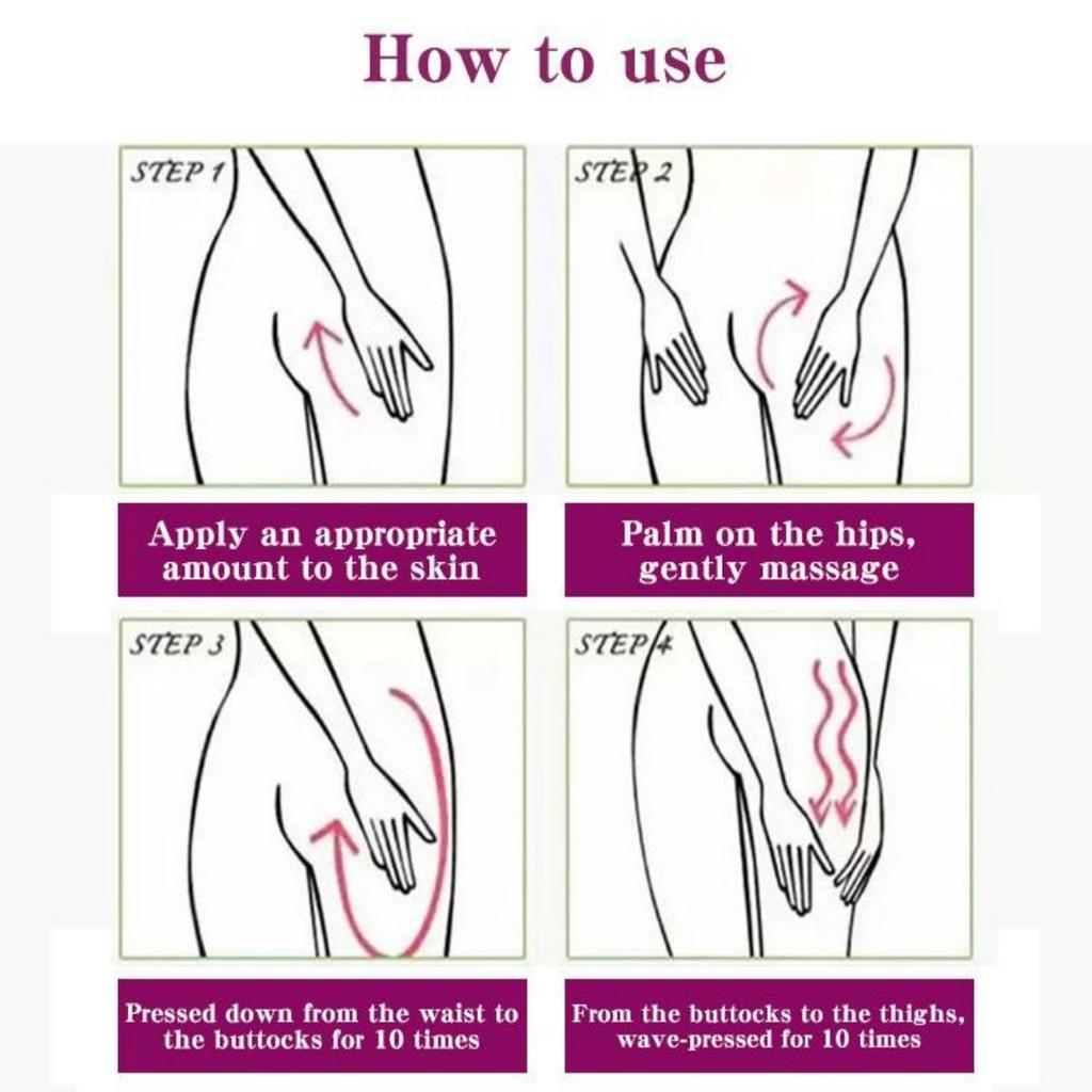 Крем для подтяжки ягодиц поддерживает выпуклость ягодиц вперед и назад, сохраняя фигуру стройной.