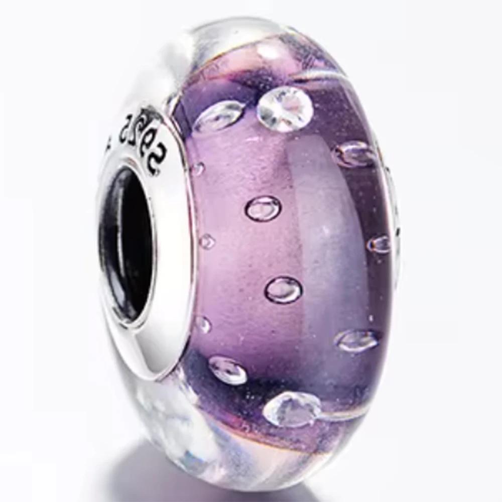 Новые оригинальные медные бусины-шармы из муранского стекла в виде цветка и листа, космическая радуга, для браслета, сделай сам, женские ювелирные изделия, подарок