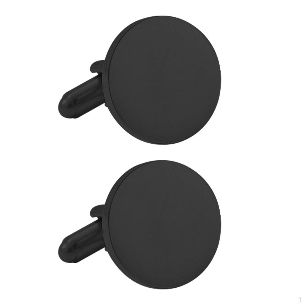 2Pcs Cuff Links for Men, Round Buttons Dress Shirt And Business Events