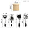1Set 1/12 Miniature Spatula Spoon Set Doll Home Kitchen Utensils Dollhouse Simulation Decor Dolls House Pretend Play Toys