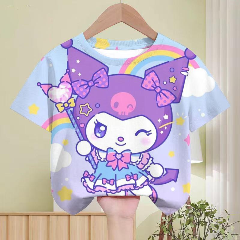 Sanrio Kulomi Children's T-shirt My melody cartoon cute print versatile summer breathable short sleeve top wholesale