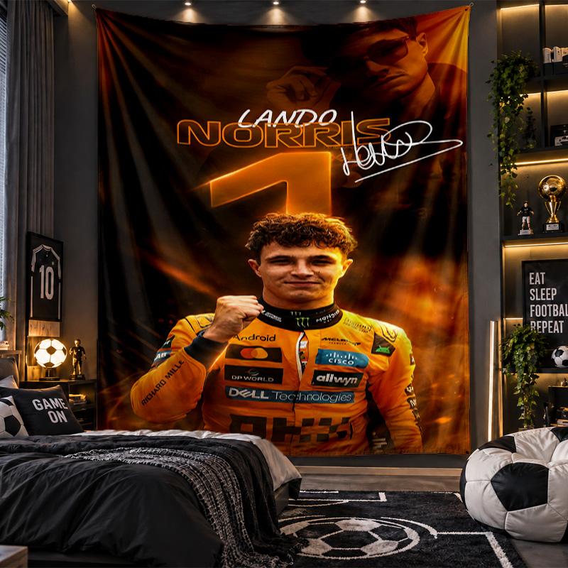 Wall Hanging Tapestry Lando Norris Print Cloth for Living Room Bedroom Home Decor