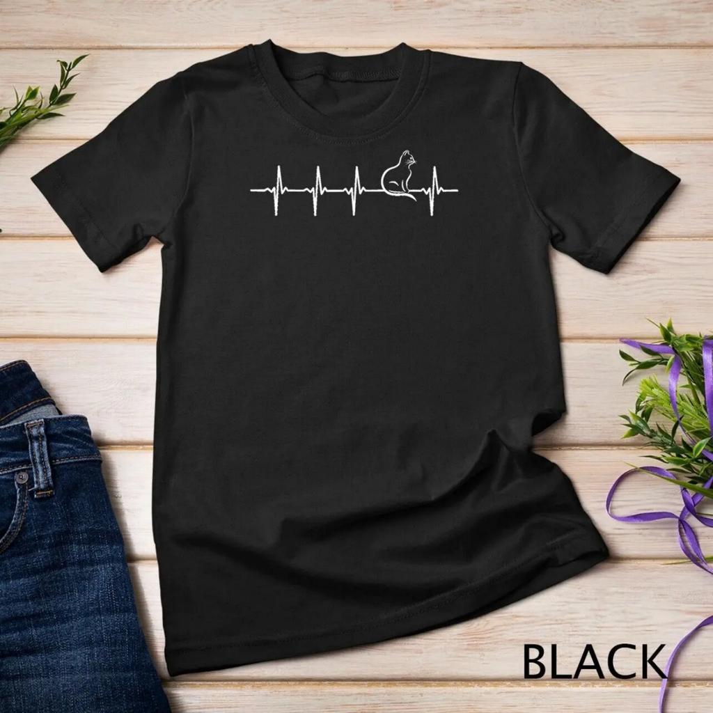 Cat heartbeat t shirt for lovers