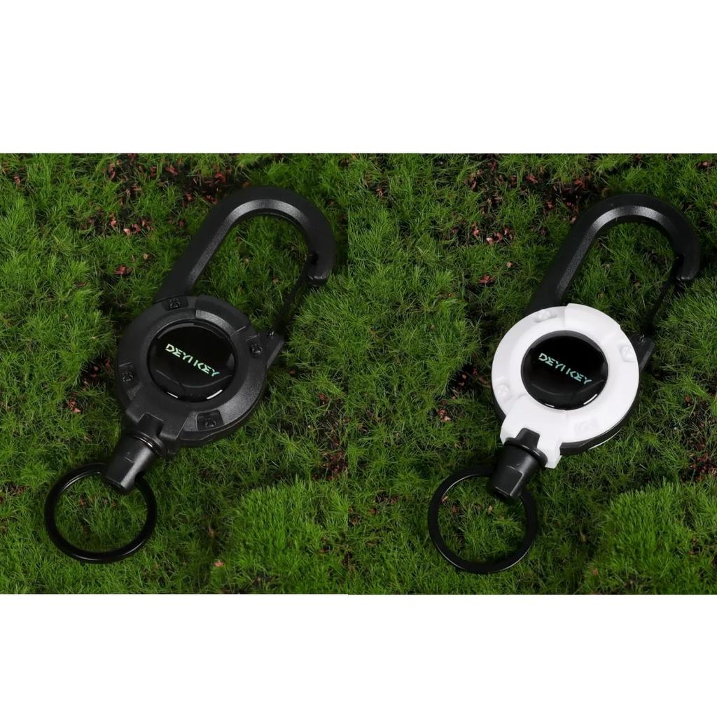 Premium Retractable Reel 60cm Reinforced for and Outdoor Activities [jimii Product] Keychain, Carabiner-style Keychain, Wire, Small, Multifunctional,