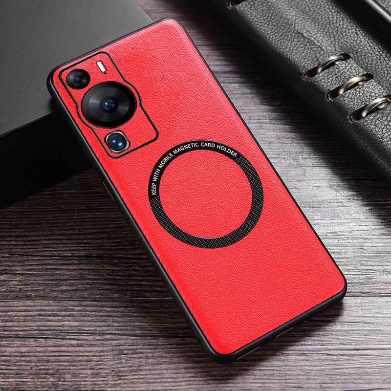 Для Magsafe чехол из искусственной кожи для Huawei P60 P60 Pro Противоударный простой кожаный магнитный чехол для телефона с беспроводной зарядкой для Huawei P60Pro MNA-AL00