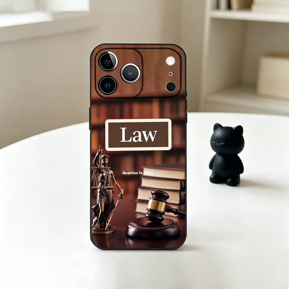 Justice Law Lawyer Judge Phone Case For iPhone 17,16,15,14,13,12,11 Plus,Pro Max,XS,Soft Silicone Black Cover