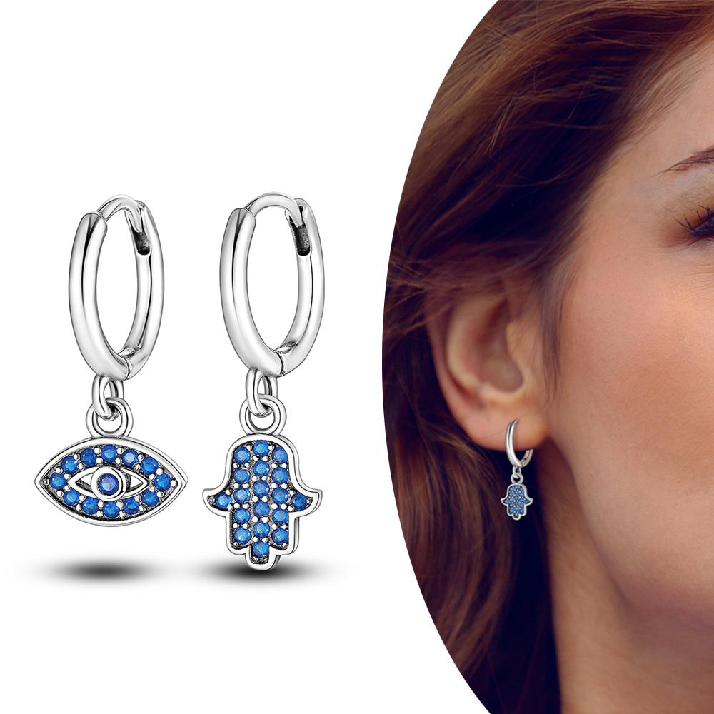 MULA Двойные серьги-кольца из стерлингового серебра 925 пробы с цирконием, цветком, звездой, U-образной формой, квадратным сердцем, паве, серьги-гвоздики в подарок для женщин, ювелирные изделия