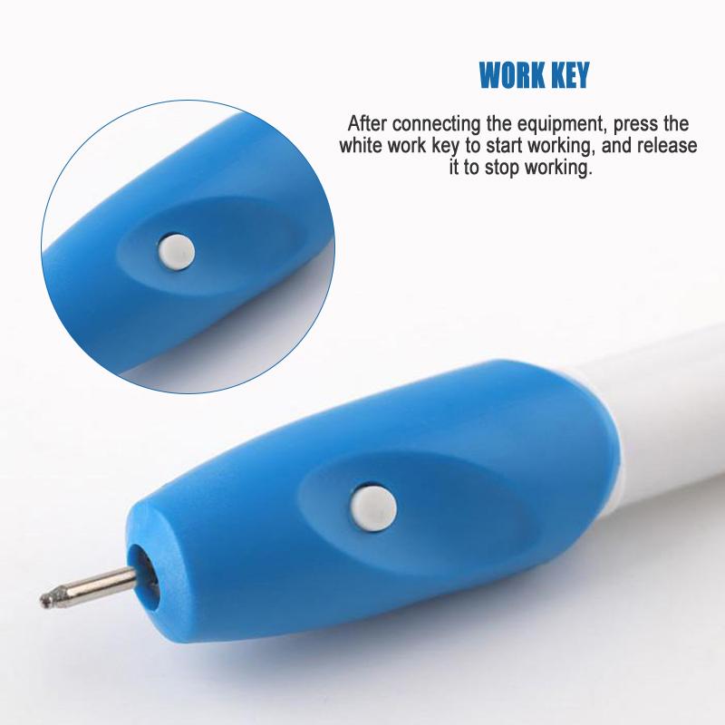 Mini Electric Engraving Pen Blue DIY Miniature Carving Machines for Plastic Wood Metal Glass Stone Engraving Tool