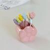 Cartoon Ceramic Fruit Forks Receipt Jar Multi-functional Fruit Stick Set  Home Decoration