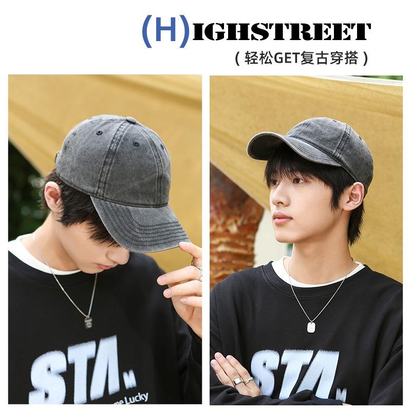 Big Head Circumference Washed Cap Cowboy Hat Children Retro Face Small Men Wide Brim Baseball Cap Tide