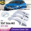 Комплект хромированной отделки дверных ручек для SEAT Ibiza Mk5, аксессуары 2022 6F KJ1 2017 2018, автомобильные аксессуары