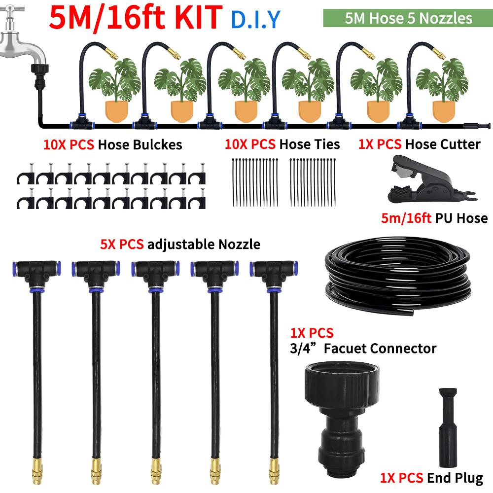 DIY Adjustable Spray Kit - Garden Irrigation Cooling Misting System