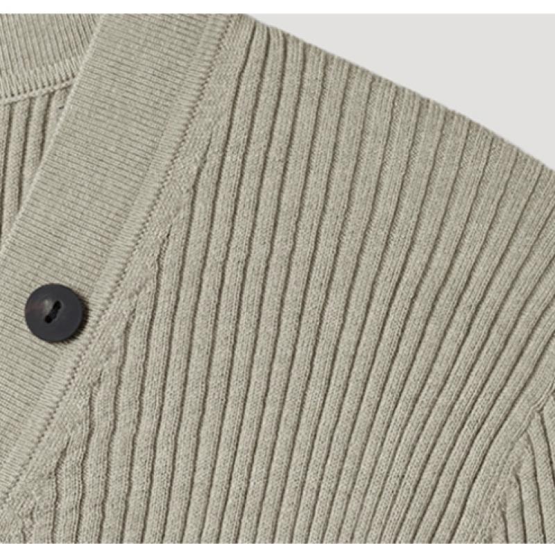 She Smiss Rib V Neck Button Slim Knit Sskpop12070 Lk