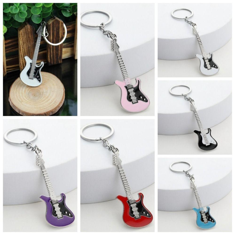 Bass Guitar Keychain Zinc Zinc Zinc Alloy Music Lovers Gift Trendy Bag Pendant Couple