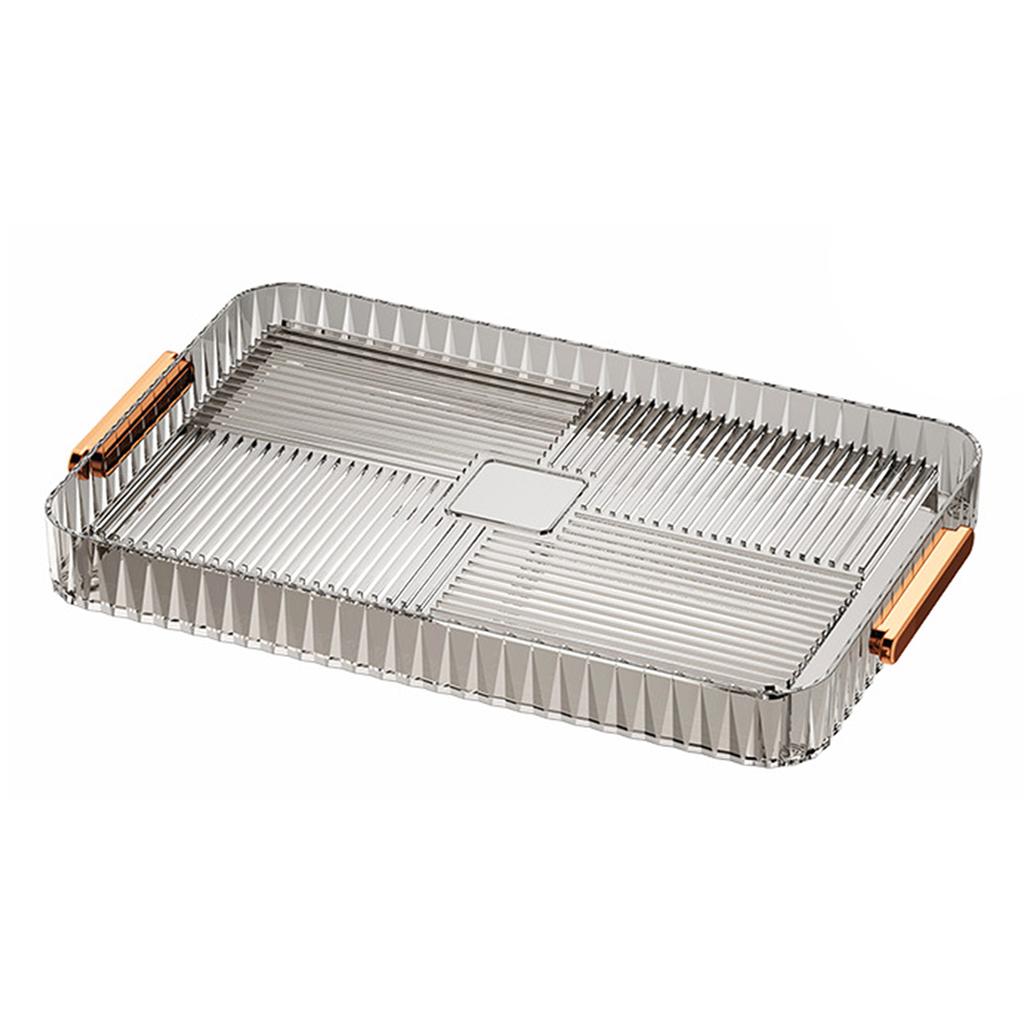 Drainage Tea Tray Plastic Multipurpose Large Capacity Transparent Tea Serving Drain Tray for Home Living Room Large