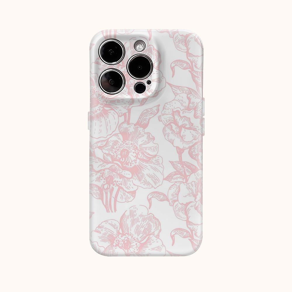 Розовый Цветок Белый Чехол для Телефона для IPhone 16 15 14 13 12 11 X XS XR XSMAX 7 8 Pro Max Plus Двухслойная Задняя Крышка