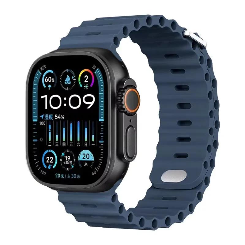 Силиконовый ремешок Ocean для Apple Watch Ultra 3/2 49 мм Серии 11/10 46 мм 42 мм 9 8 7 45 мм 41 мм Ремешок для часов iWatch 6 5 SE 44 40 мм