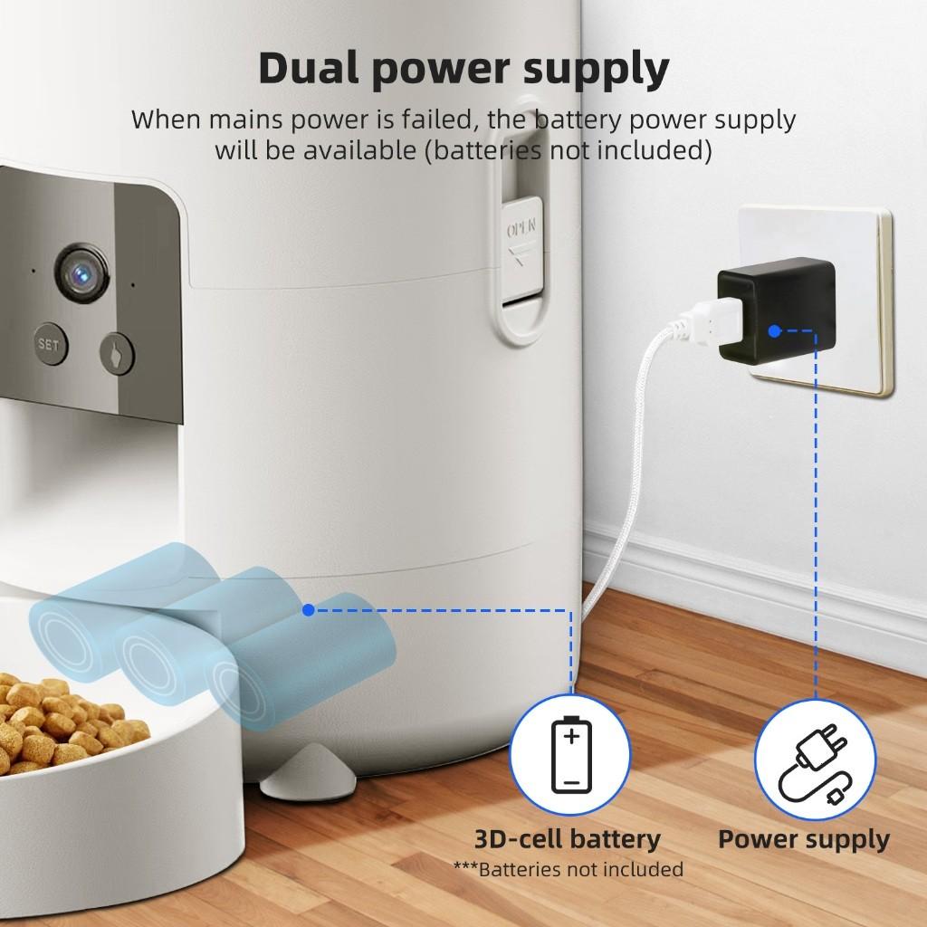 2L Large Capacity Automatic Pet Feeder Button Wi-Fi & Camera Controlled Pet Feeding Machine Smart Dog Cat Food Dispenser