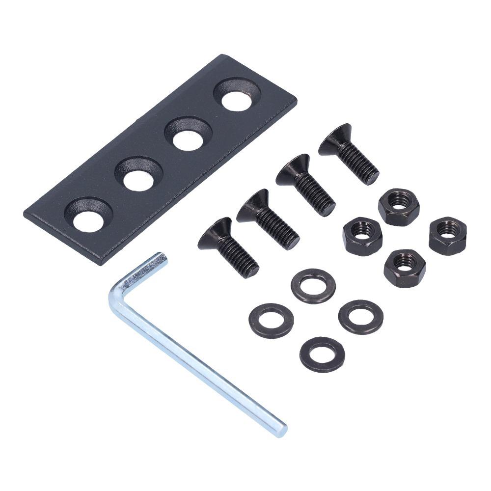 Black Track Splicing Plate Carbon Steel Sliding Door Hardware Kit Sliding Hanging Rail