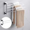 Stainless Steel Swivel Towel Bar Space Saving Wall-Mounted 2/4 Arm Rotatable Towel Storage Holder for Home Kitchen Bathroom