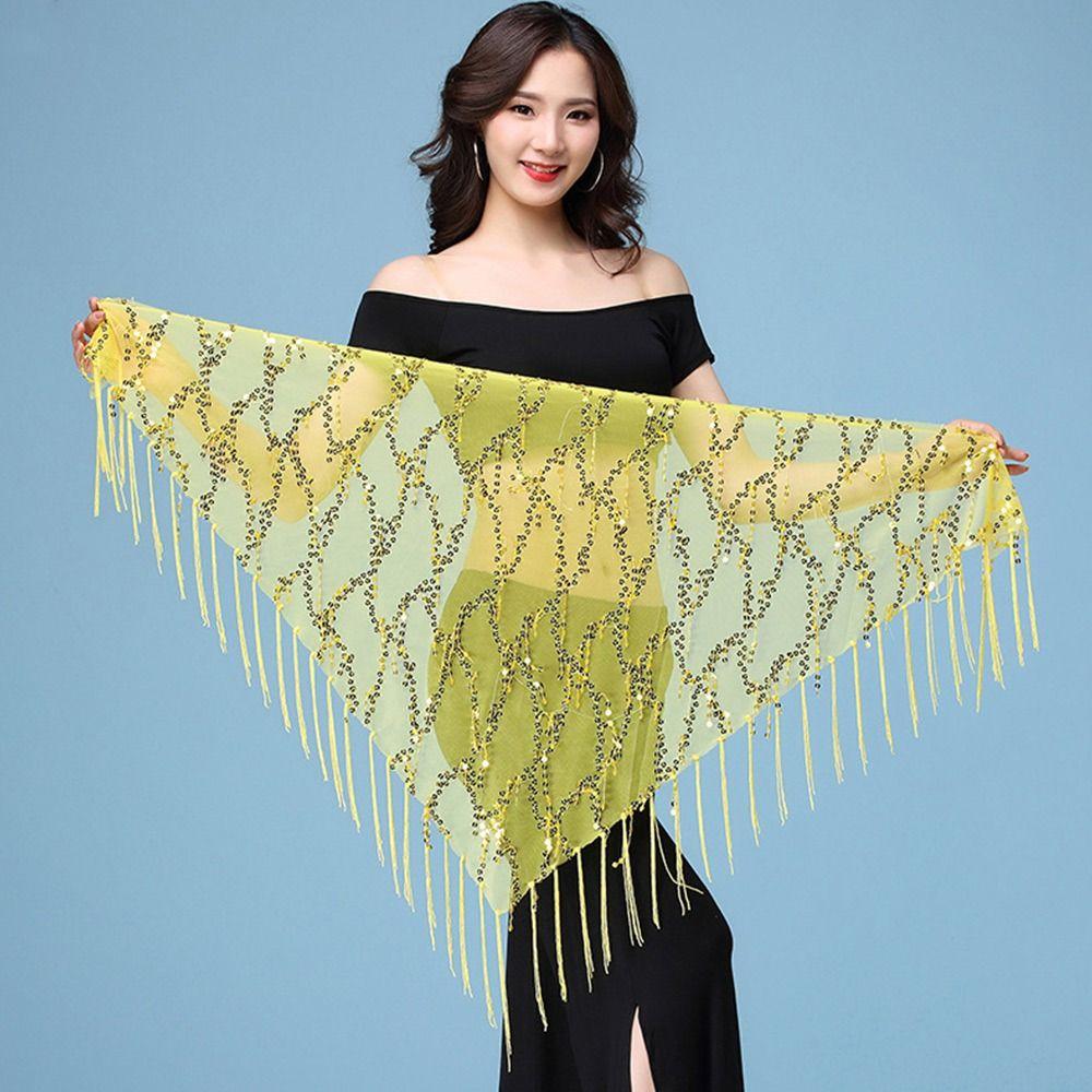 Женская юбка с кисточками и пайетками для танцовщицы, пояс для танца живота, поясная цепочка, хип-шарф