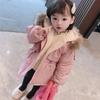 Baby Girls Coat Hooded Plus Velvet Thicken Warm Winter Kids Jacket Windbreaker Teen Children's Outerwear Clothing