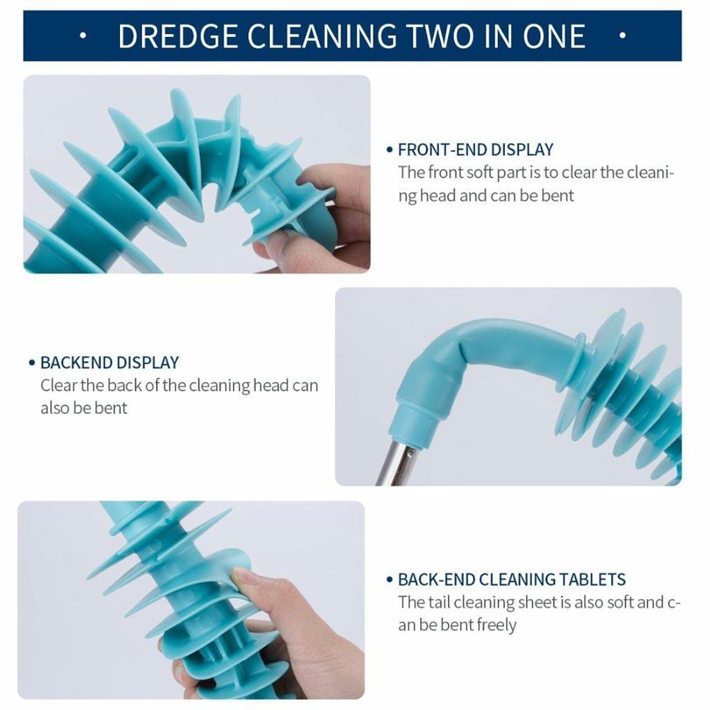 Гибкая туалетная щетка с длинной ручкой, поршень, очиститель от засоров в ванной, прочный инструмент