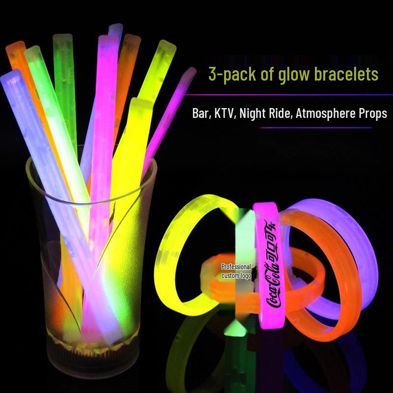 Флуоресцентные браслеты Triple Glow - Нетоксичные аксессуары для вечеринок и концертов