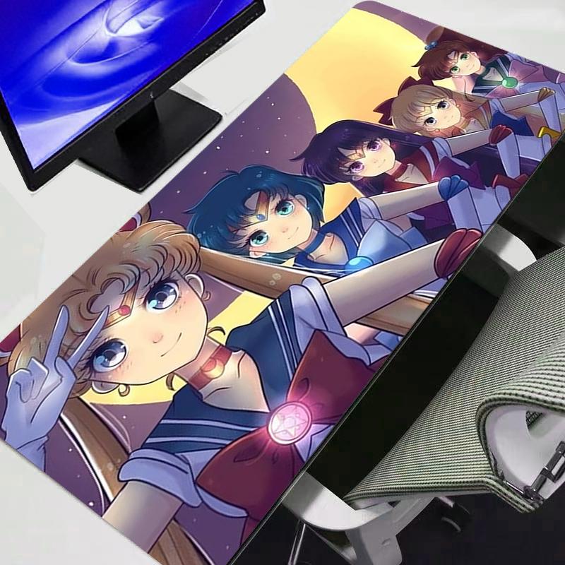 Коврик для мыши S-Sailor Moon Профессиональный для киберспортивных игроков Скоростной с блокировкой края Резиновое основание Настольный коврик для мыши Клавиатурный коврик Прочный