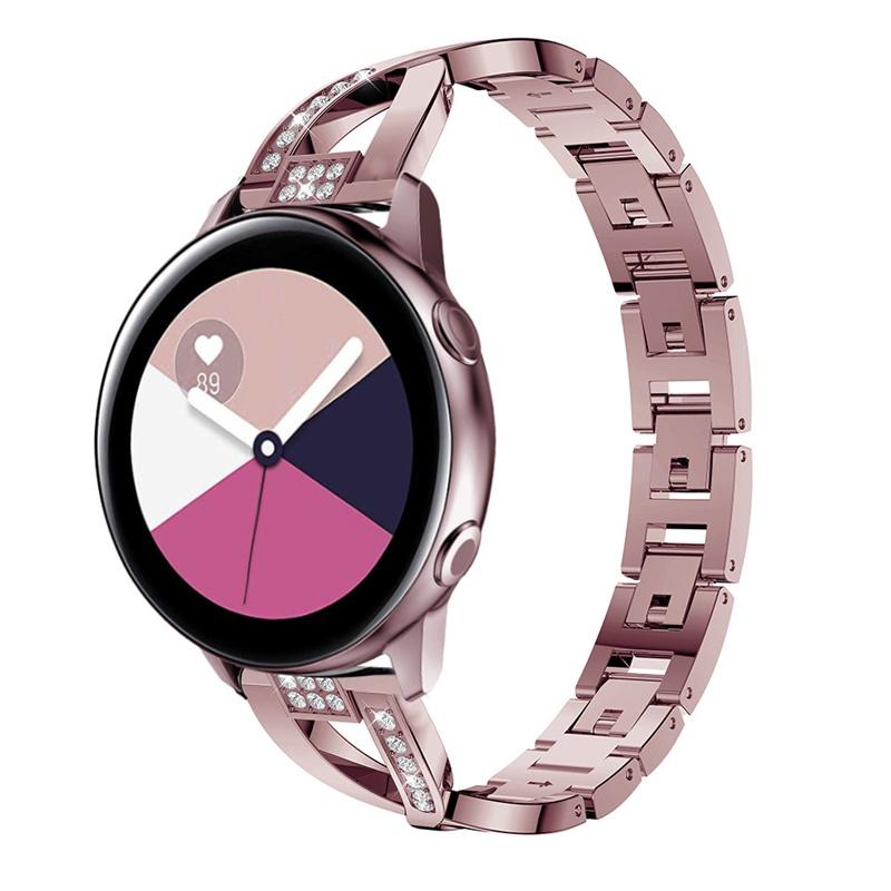 Браслет с бриллиантами 18 мм, 20 мм, 22 мм для Samsung Galaxy Watch4 3 S3 Active2 Garmin Venu 2S 2plus Vivoactive 4s, металлический ремешок