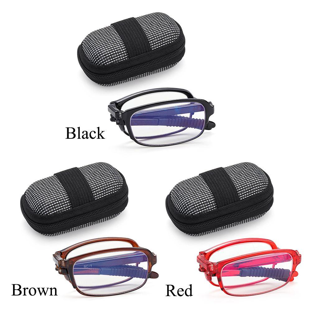 TR90 Folding Reading Glasses with Zipper Case Unisex Portable Lightweight Presbyopic Eyeglasses Readers Eyewear +1.0x ~ 4.0x