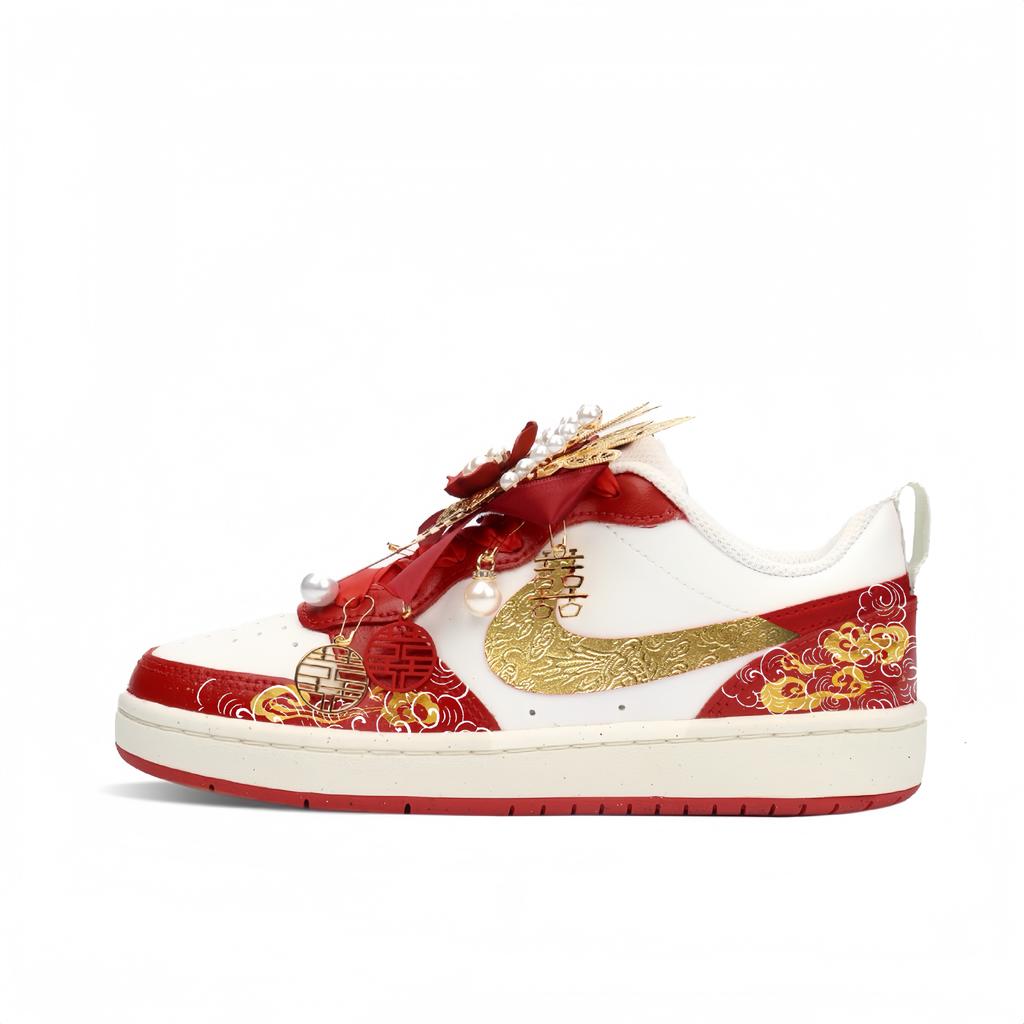 Nike Court Borough Low 2 Благоприятные Облака, Новый Китайский Стиль, Шелковый Шнурок, Отрывающаяся Наклейка BQ5448-119(Team724-)